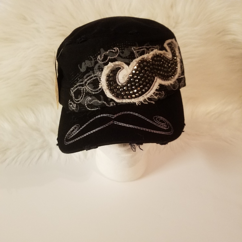 COPY - LEADER RHINESTONE MUSTACHE HAT